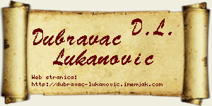 Dubravac Lukanović vizit kartica